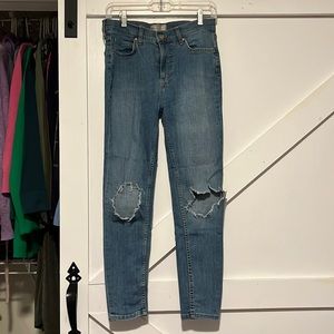 Free People Skinny Ripped Jeans